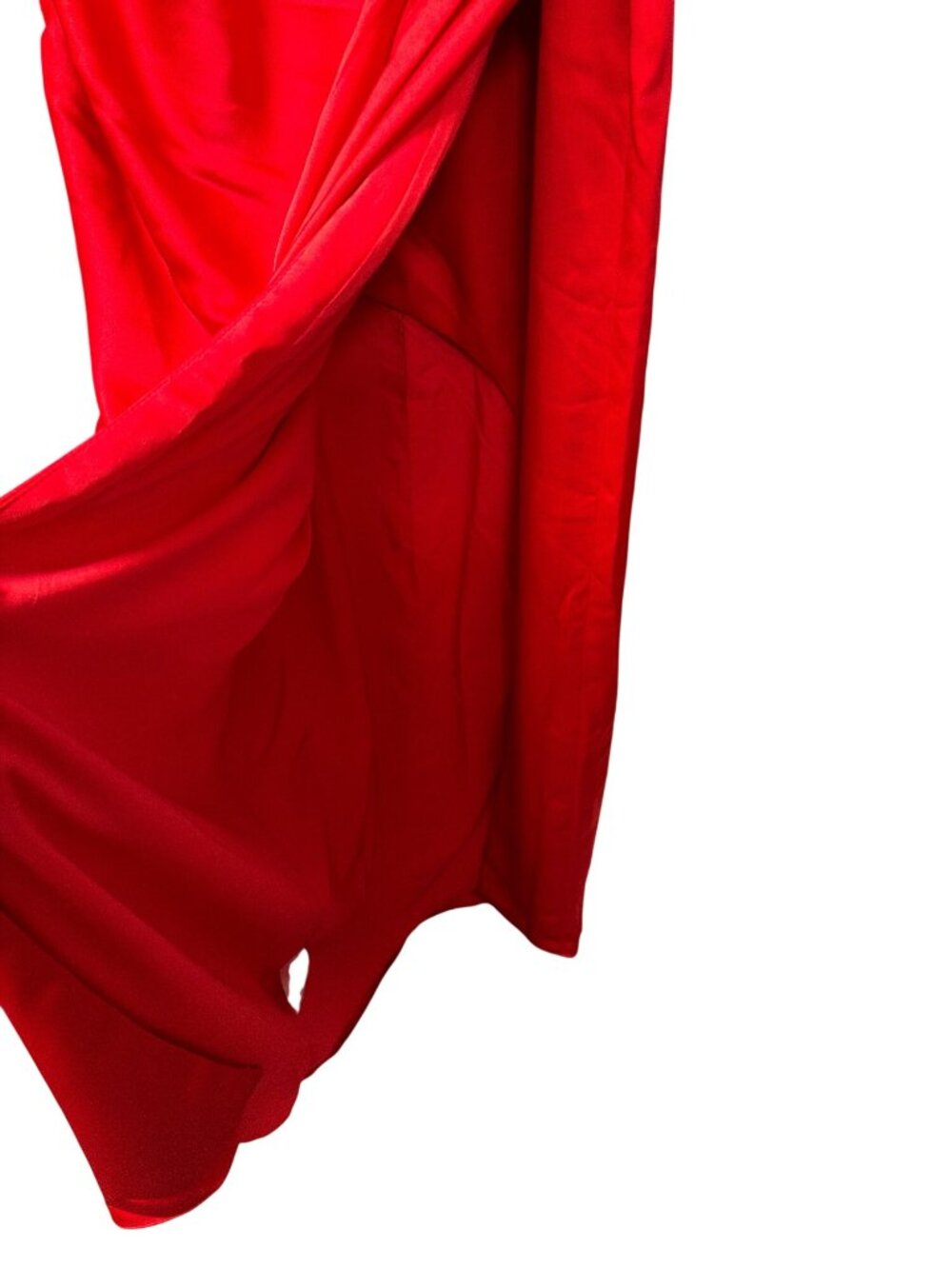 Halston Red Sleeveless Knot-Strap Satin Gown Size 14 New - Picture 9 of 12